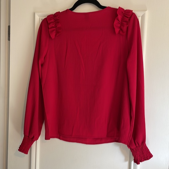 Red Ruffle Blouse - Picture 4 of 4